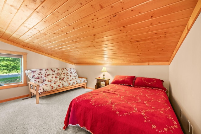 21140 654th Ave, Litchfield, MN 55355 - carpeted bedroom featuring lofted ceiling and wooden ceiling