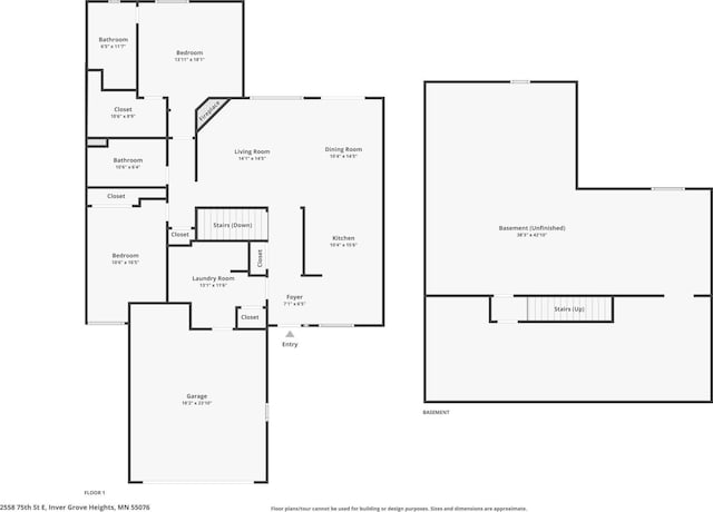 2558 75th St E, Inver Grove Heights, MN 55076 - view of property floor plan