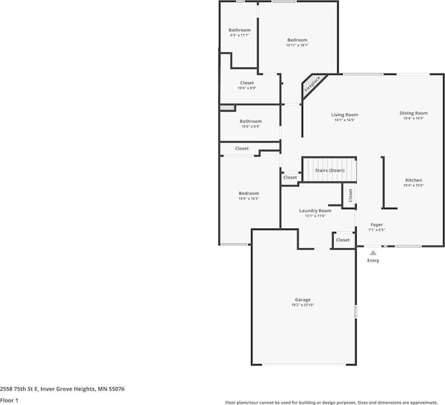 2558 75th St E, Inver Grove Heights, MN 55076 - view of floor plan / room layout