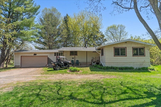 1361 60th St Unit D, Apple River Twp, WI 54889 - ranch-style house featuring driveway, a front yard, and an attached garage