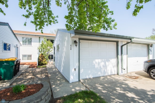 view of detached garage