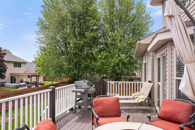 13883 Holly St NW, Andover, MN 55304 - wooden deck featuring a grill