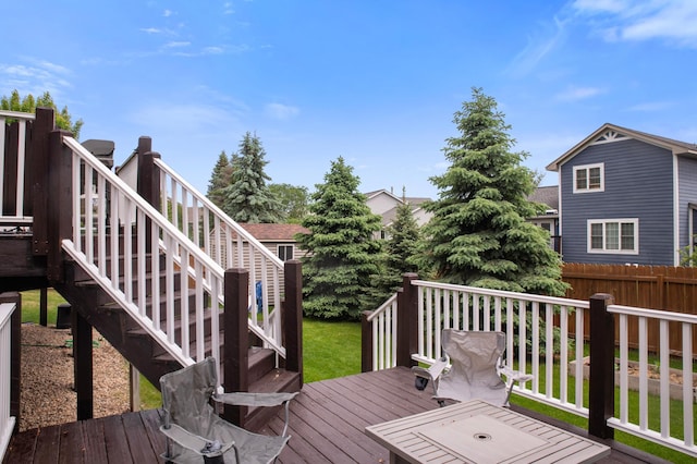 13883 Holly St NW, Andover, MN 55304 - wooden deck featuring stairway and a yard
