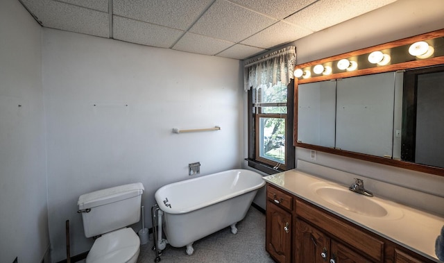23142 Denmark Ave, Castle Rock Twp, MN 55024 - full bath with a freestanding bath, vanity, toilet, and a drop ceiling