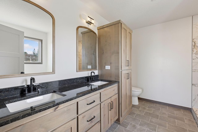 21346 Cottonwood St NW, Oak Grove, MN 55011 - full bathroom with toilet, double vanity, and baseboards