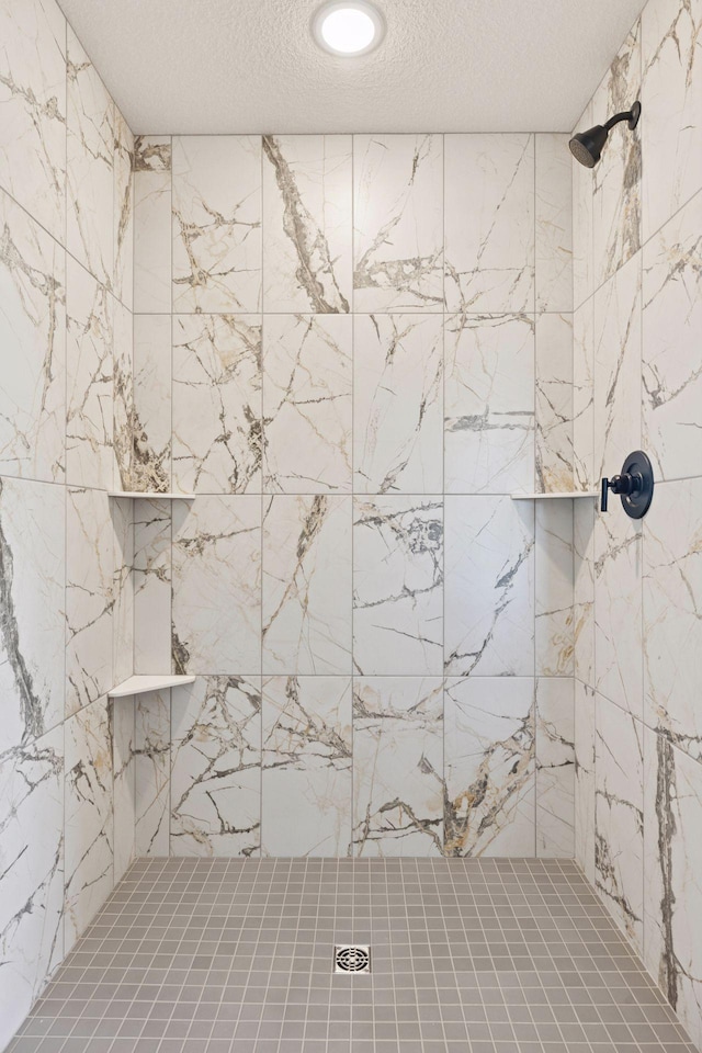 21346 Cottonwood St NW, Oak Grove, MN 55011 - bathroom with tiled shower and a textured ceiling