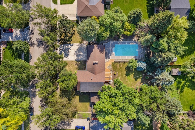 bird's eye view of a pool