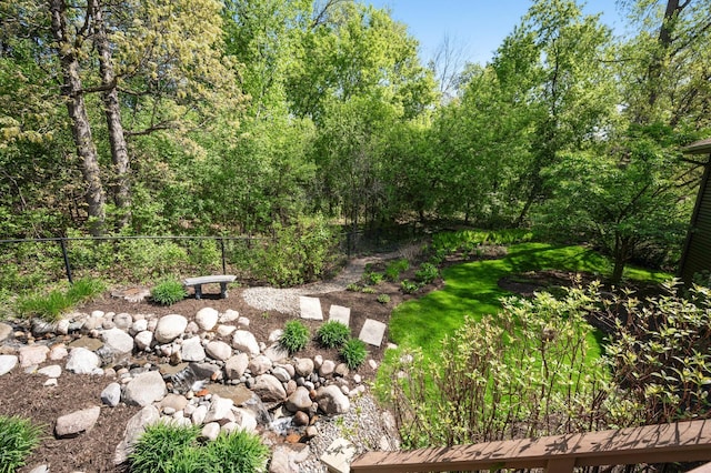 view of yard with fence
