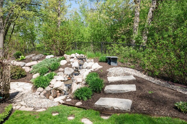 view of yard featuring fence