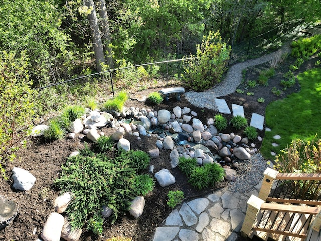 view of yard featuring fence