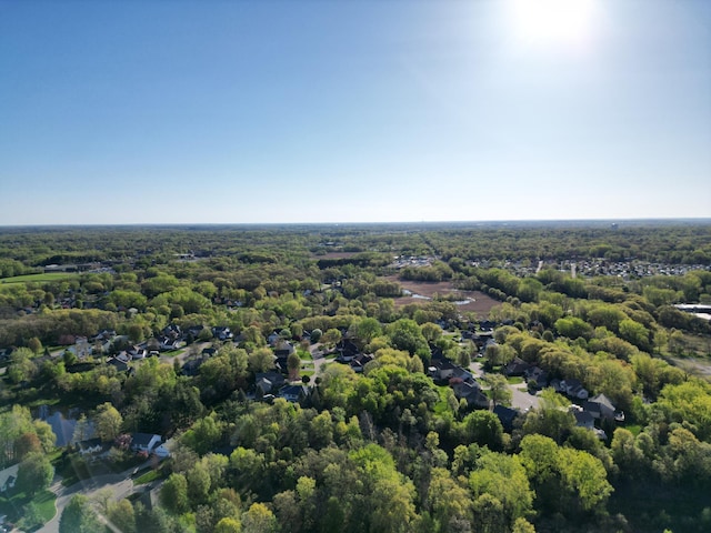 bird's eye view of a heavily wooded area
