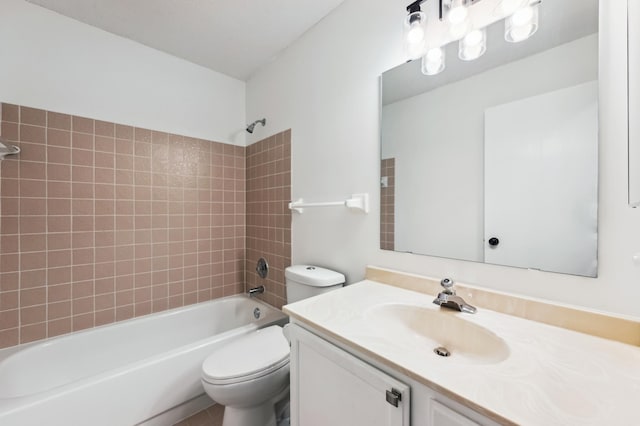 10911 Rhode Island Ave S, Bloomington, MN 55438 - bathroom with toilet, shower / bath combination, and vanity