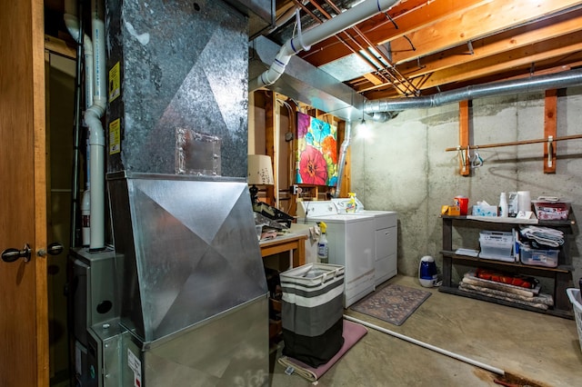 6385 13th Ave NW, Rochester, MN 55901 - unfinished below grade area with washing machine and dryer and heating unit