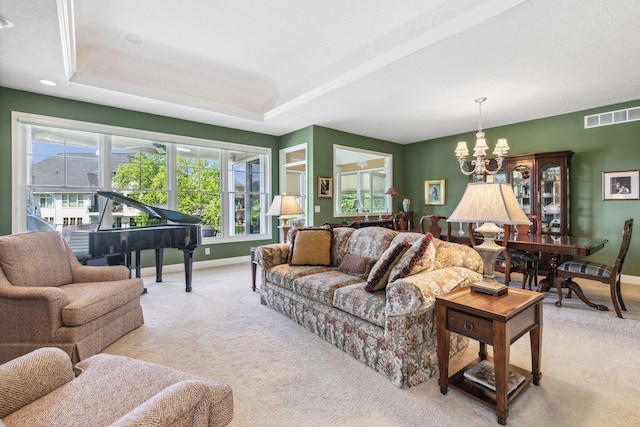 130 Stonebridge Rd, Lilydale, MN 55118 - living area featuring a chandelier, carpet floors, and baseboards