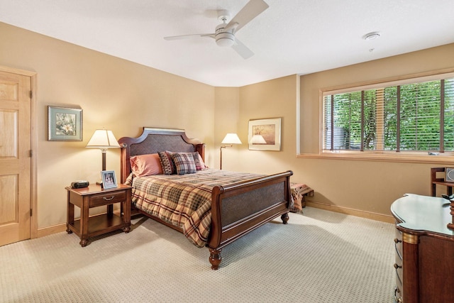 130 Stonebridge Rd, Lilydale, MN 55118 - bedroom with light colored carpet, baseboards, and a ceiling fan
