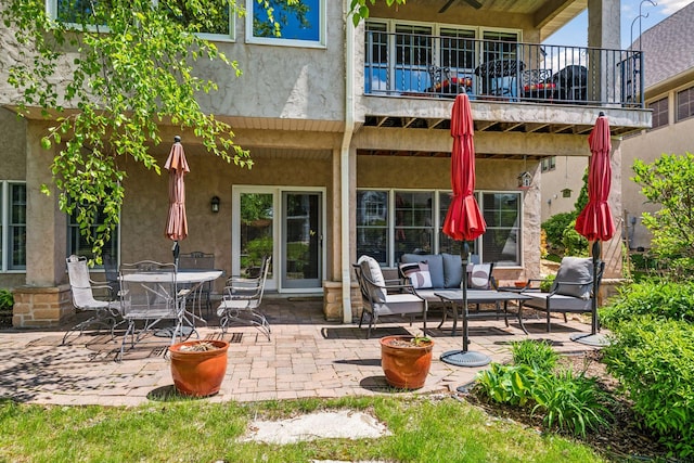 130 Stonebridge Rd, Lilydale, MN 55118 - view of patio with an outdoor living space and a balcony