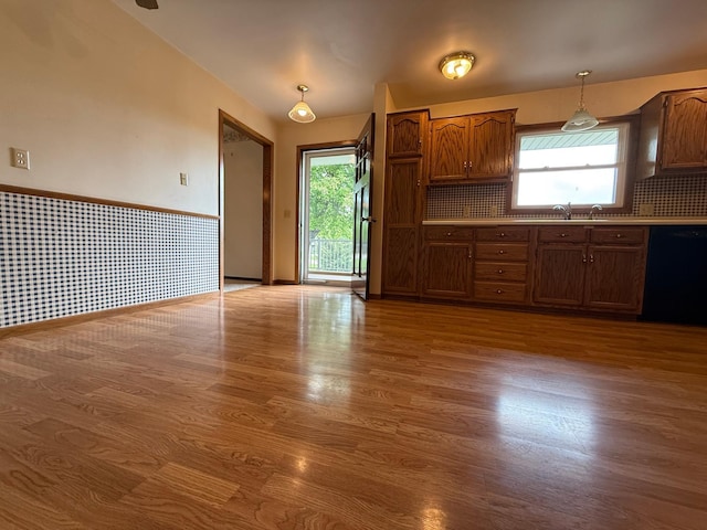 421 Oxford St W, Worthington, MN 56187 - kitchen featuring black dishwasher, wood finished floors, and plenty of natural light