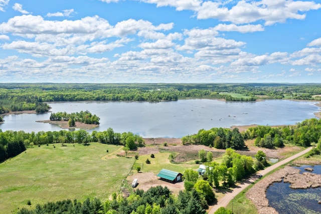3592 Blom Lake Dr, Frederic, WI 54837 - aerial view of a nearby body of water and a forest