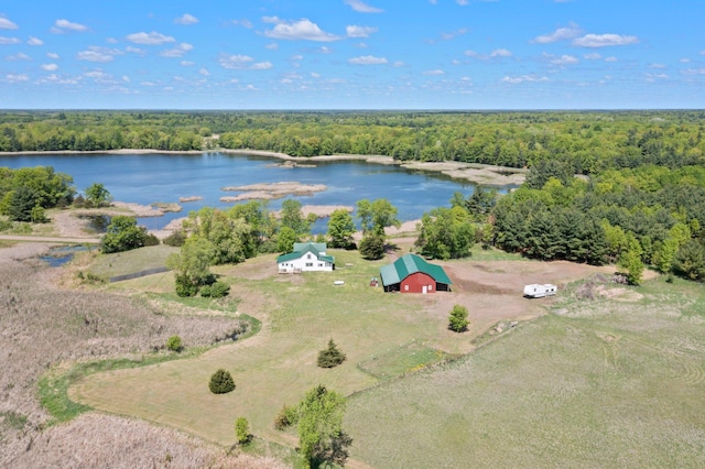 3592 Blom Lake Dr, Frederic, WI 54837 - bird's eye view of a heavily wooded area and a large body of water