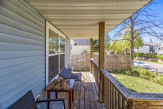 wooden deck with fence