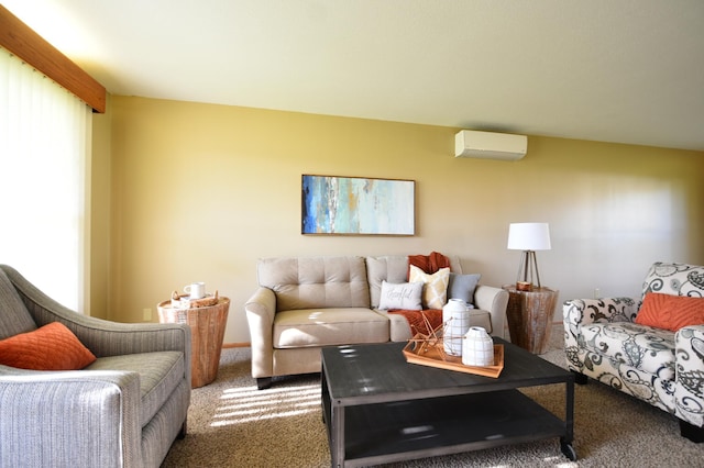 536 3rd Ave, Wanamingo, MN 55983 - carpeted living room featuring a wall mounted AC
