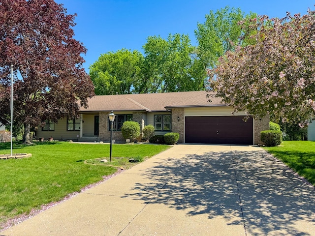 1626 Diane Rd, Mendota Heights, MN 55118 - ranch-style home featuring driveway, an attached garage, brick siding, and a front yard
