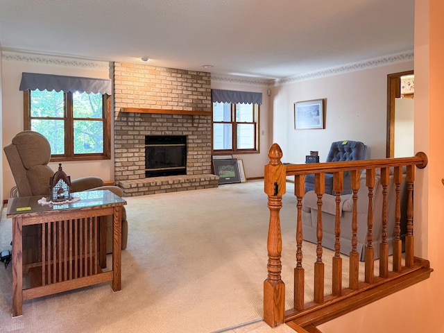 1626 Diane Rd, Mendota Heights, MN 55118 - carpeted living area with a fireplace