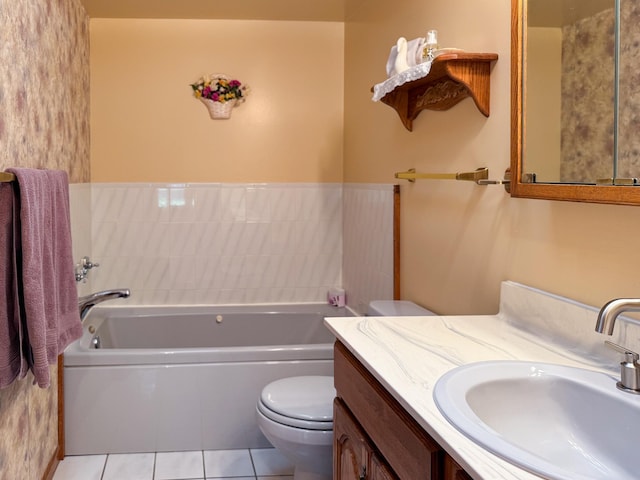 1626 Diane Rd, Mendota Heights, MN 55118 - full bath with a bath, tile patterned flooring, vanity, and toilet