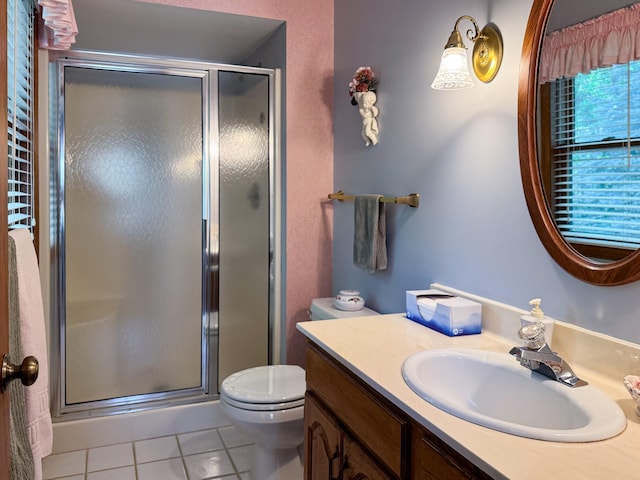 1626 Diane Rd, Mendota Heights, MN 55118 - bathroom with tile patterned floors, a shower stall, vanity, and toilet