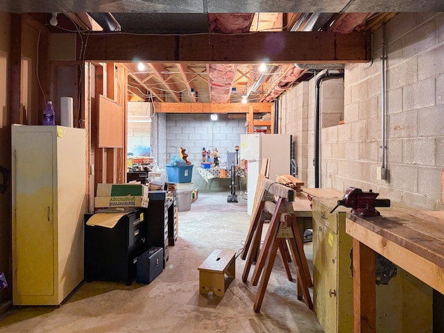 1626 Diane Rd, Mendota Heights, MN 55118 - unfinished basement with freestanding refrigerator