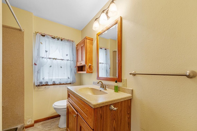 209 Main St, Arlington, MN 55307 - bathroom featuring vanity, toilet, and a shower with shower curtain