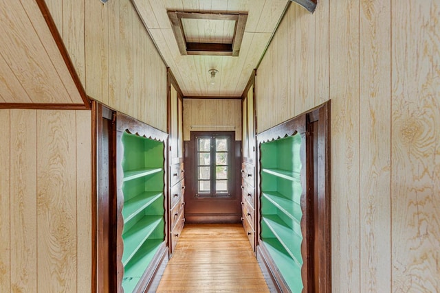 209 Main St, Arlington, MN 55307 - corridor with wooden walls and light wood-style floors