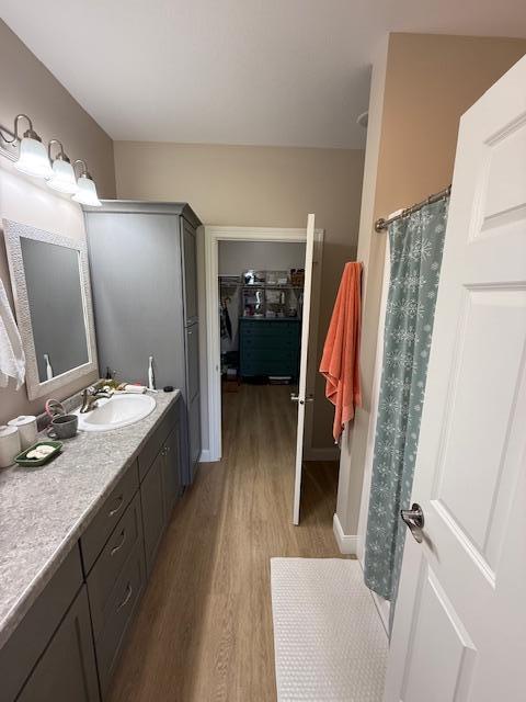 2008 Whiting Rd NW Unit 26, Bemidji, MN 56601 - full bathroom with wood finished floors, vanity, and a walk in closet