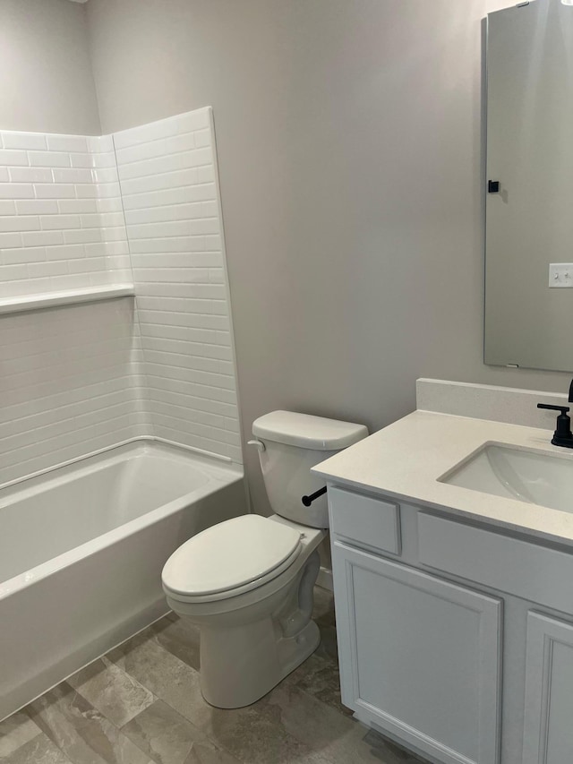 12608 Erskin St NE, Blaine, MN 55449 - full bathroom with vanity, toilet, and shower / bath combination