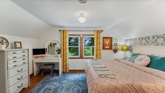 12586 220th St, Silver Lake, MN 55381 - bedroom featuring vaulted ceiling and wood finished floors