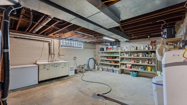 12586 220th St, Silver Lake, MN 55381 - below grade area with a water softener and refrigerator