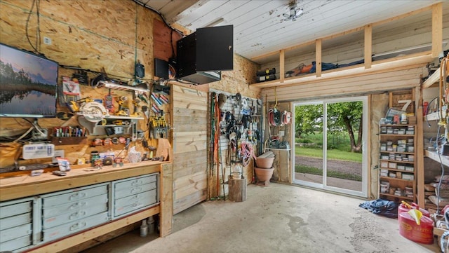 12586 220th St, Silver Lake, MN 55381 - miscellaneous room featuring a workshop area and concrete flooring