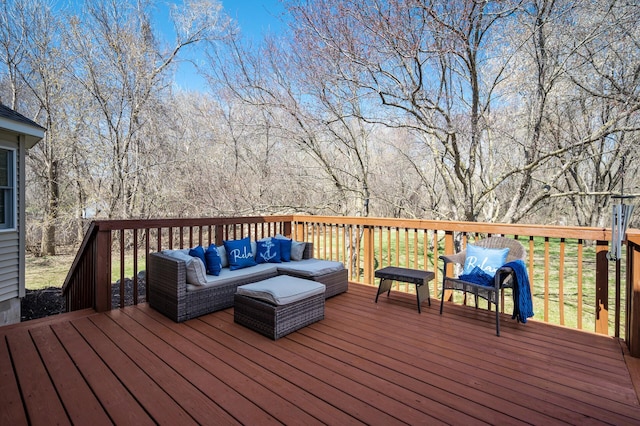 19062 180th Ave NW, Big Lake, MN 55309 - wooden deck with an outdoor living space