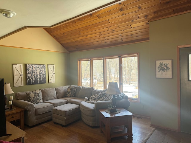 7525 Filbert Ln NE, Turtle River Twp, MN 56601 - living room featuring lofted ceiling, plenty of natural light, and wood finished floors