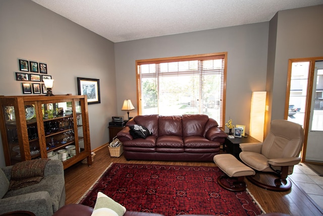 living area featuring wood finished floors