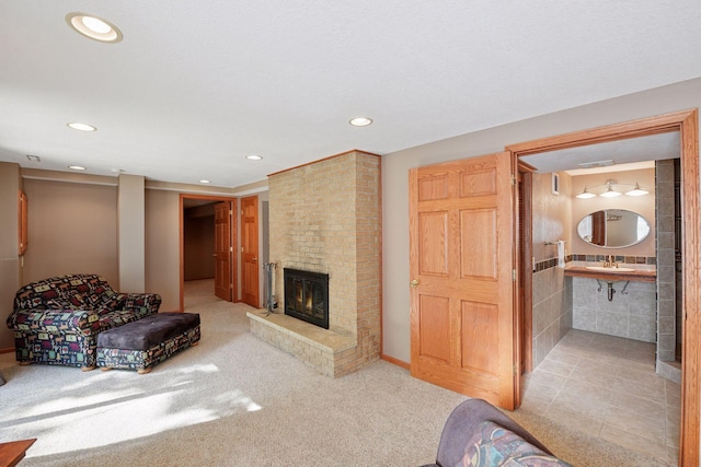 7081 Shawnee Ln, Chanhassen, MN 55317 - living room featuring recessed lighting and a fireplace