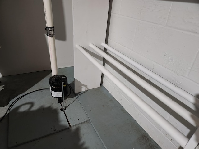 basement view of concrete floors