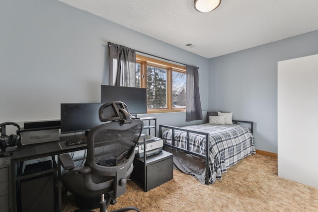 14870 Endicott Way Unit 20, Apple Valley, MN 55124 - bedroom featuring light colored carpet, a desk, and a textured ceiling