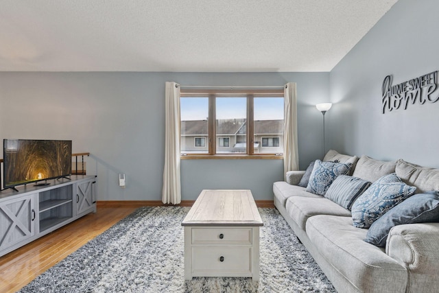 14870 Endicott Way Unit 20, Apple Valley, MN 55124 - living area with light wood-type flooring, a textured ceiling, and baseboards