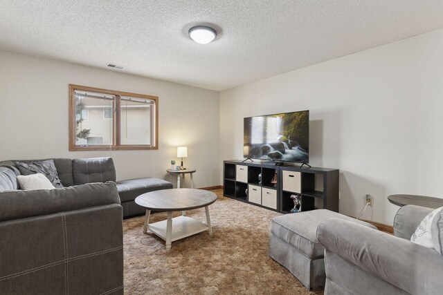 14870 Endicott Way Unit 20, Apple Valley, MN 55124 - carpeted living room with a textured ceiling and baseboards
