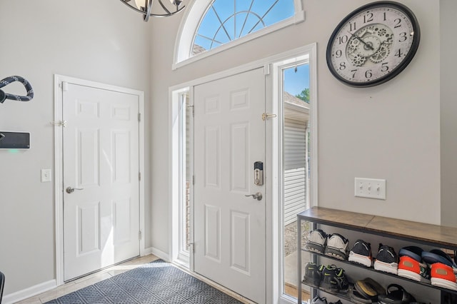 foyer with baseboards