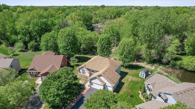 aerial view of a heavily wooded area