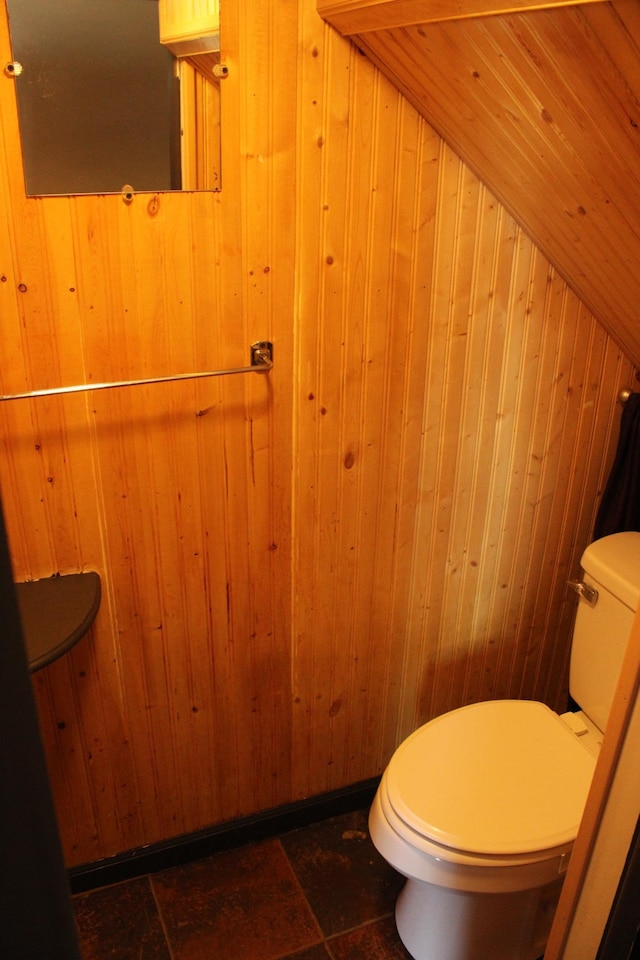 2612 3rd Ave W, Hibbing, MN 55746 - bathroom with toilet and wooden walls