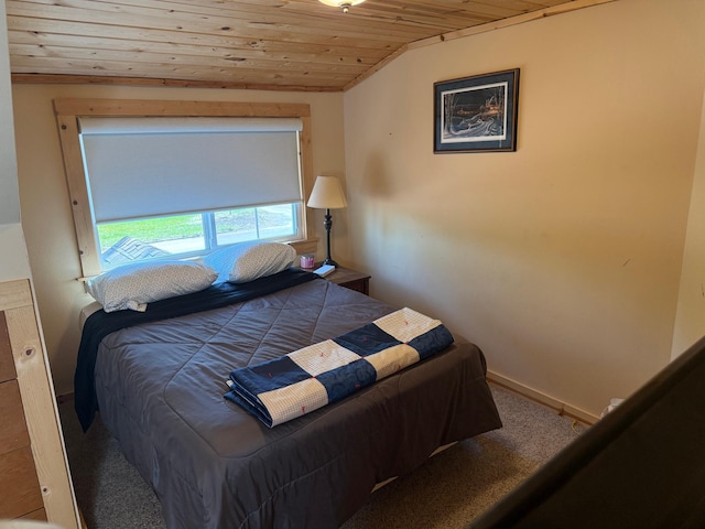 303 4th St S, Hoffman, MN 56339 - bedroom featuring wood ceiling, carpet flooring, and baseboards