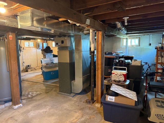 303 4th St S, Hoffman, MN 56339 - basement with water heater and heating unit